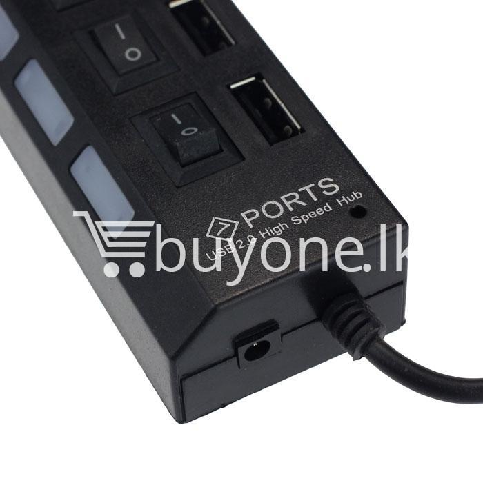 7 ports led usb high speed hub with power switch for laptop computer mobile phone accessories special best offer buy one lk sri lanka 03051 1 - 7 Ports LED USB High Speed Hub With Power Switch for Laptop Computer