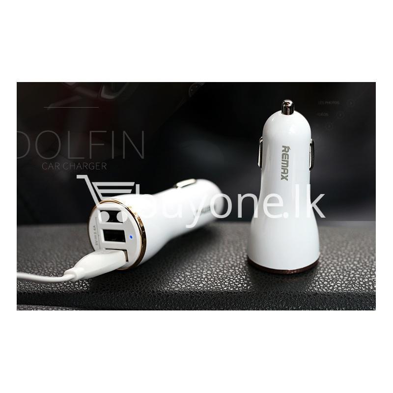 remax dolfin dual usb post 2.4a smart car charger for iphone ipad samsung htc mobile store special best offer buy one lk sri lanka 13096 - REMAX Dolfin Dual USB Port 2.4A Smart Car Charger for iPhone iPad Samsung HTC