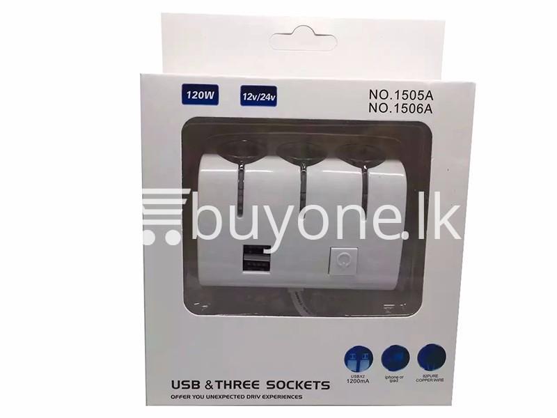 universal car sockets 3 ways with dual usb charger for iphone samsung htc nokia automobile store special best offer buy one lk sri lanka 19866 - Universal Car Sockets 3 Ways with Dual USB Charger For iPhone Samsung HTC Nokia