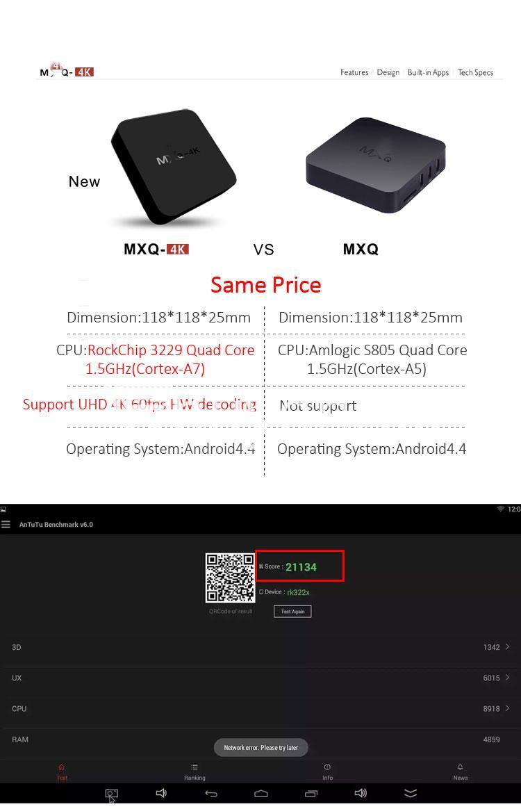 mxq 4k smart tv box kodi 15.2 preinstalled android 5.1 1g8g h.264h.265 10bit wifi lan hdmi dlna airplay miracast mobile phone accessories special best offer buy one lk sri lanka 50948 - MXQ 4K Smart TV Box KODI 15.2 Preinstalled Android 5.1 1G/8G H.264/H.265 10Bit WIFI LAN HDMI DLNA AirPlay Miracast