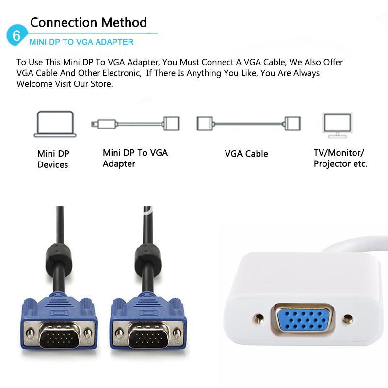 mini displayport thunderbolt to vga converter 1080p cables for macbook imac more computer accessories special best offer buy one lk sri lanka 43921 - Mini Displayport Thunderbolt To VGA Converter 1080P Cables For Macbook, iMac, More