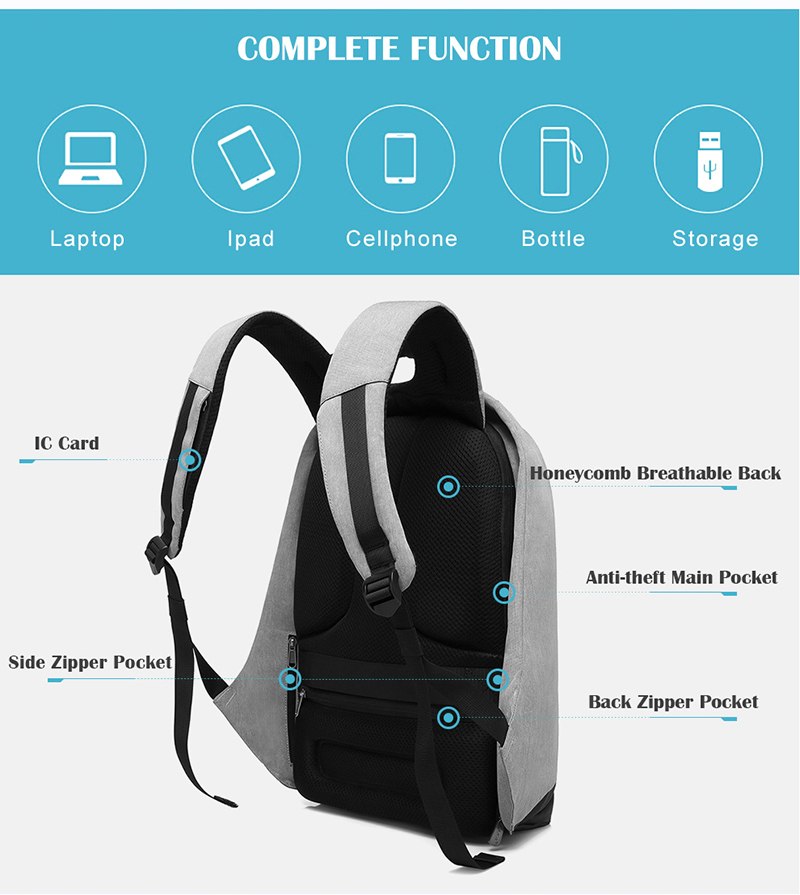new multi function waterproof anti theft laptop backpacks with usb charging computer accessories special best offer buy one lk sri lanka 67103 - New Multi function Waterproof Anti theft Laptop Backpacks with USB Charging