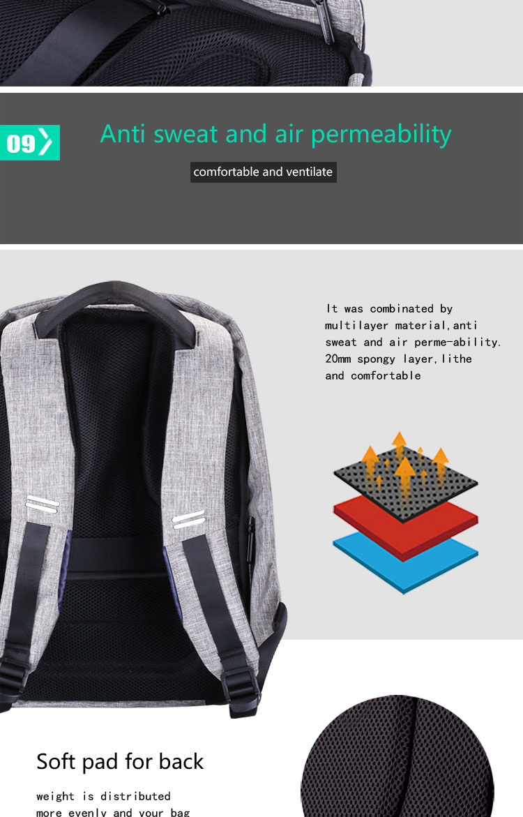 new multi function waterproof anti theft laptop backpacks with usb charging computer accessories special best offer buy one lk sri lanka 67189 - New Multi function Waterproof Anti theft Laptop Backpacks with USB Charging