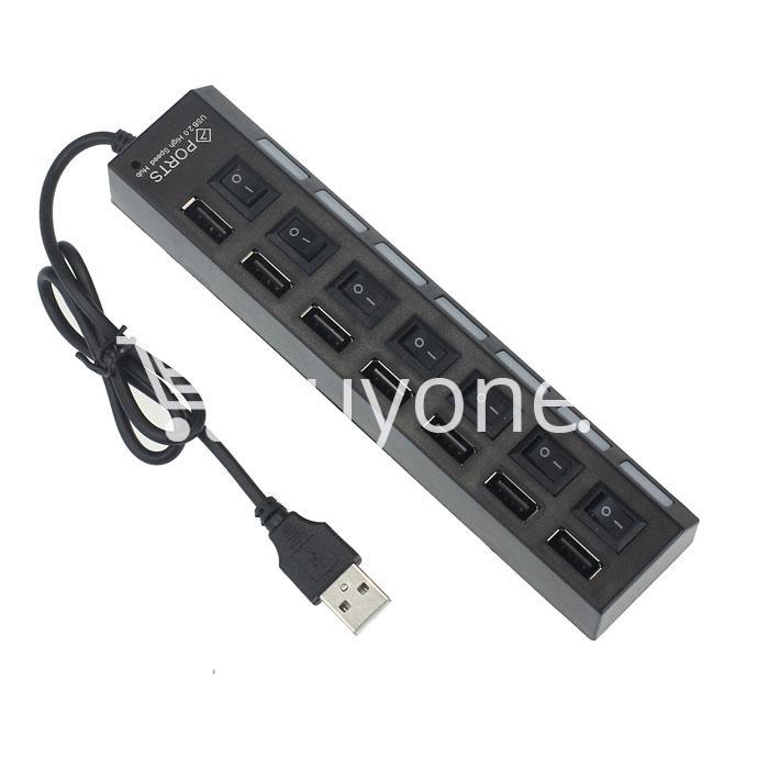 7 ports led usb high speed hub with power switch for laptop computer mobile phone accessories special best offer buy one lk sri lanka 03051 - 7 Ports LED USB High Speed Hub With Power Switch for Laptop Computer