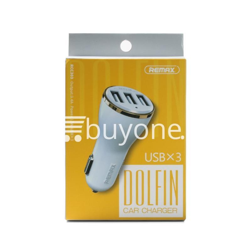original remax dolfin triple ports usb car charger for iphone ipad samsung htc mobile phone accessories special best offer buy one lk sri lanka 26488 - Original Remax Dolfin Triple Ports USB Car Charger For iPhone iPad Samsung HTC
