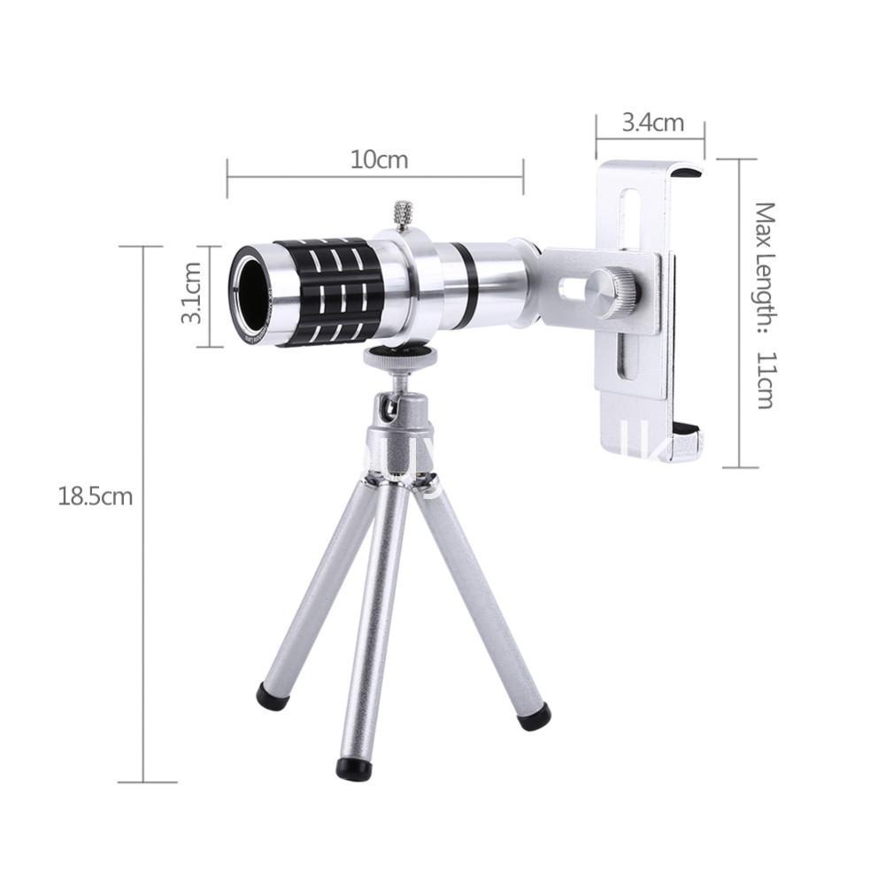 12x zoom camera telephoto telescope lens mount tripod kit for iphone xiaomi samsung huawei htc universal mobile phone accessories special best offer buy one lk sri lanka 06555 - 12X Zoom Camera Telephoto Telescope Lens + Mount Tripod Kit For iPhone Xiaomi Samsung Huawei HTC Universal