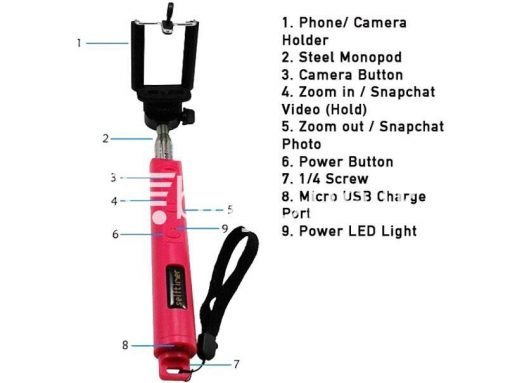 monopod wireless selftimer with in built zoom inout mobile store mobile phone accessories brand new buyone lk avurudu sale offer sri lanka 2 510x383 - Monopod Wireless Selftimer with in-built zoom in/out