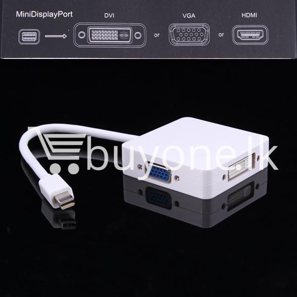 Best Deal | Mini 3 in1 Display Port to HDMI VGA DVI Converter for Apple MacBook iMac HDMI Cables - BuyOne.lk - Shopping Store | Send Gifts to Sri