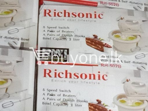 richsonic enrich your lifestyle hand mixer with stand self rotating bowl rh 502b home and kitchen special best offer buy one lk sri lanka 99508 510x383 - Richsonic Enrich your lifestyle Hand Mixer with Stand & Self-Rotating Bowl RH-502B
