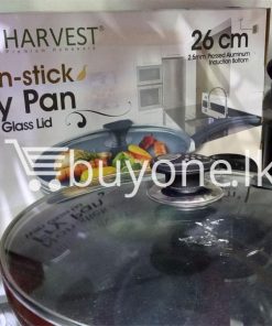 the harvest premium homeware 26cm non stick fry pan with glass lid home and kitchen special best offer buy one lk sri lanka 99595 247x296 - The Harvest Premium Homeware-26cm Non Stick Fry Pan with Glass Lid