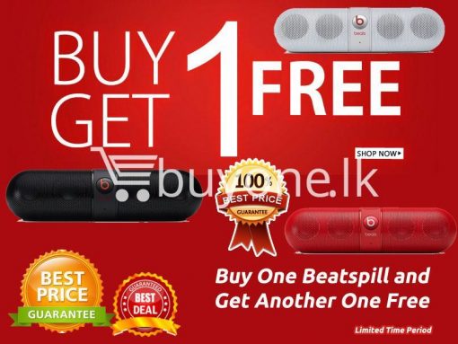 special offer buy1 get1 free beats by dr. dre beats pill wireless bluetooth speaker limited time period mobile phone accessories special best offer buy one lk sri lanka 510x383 - Special Offer Buy1 Get1 Free Beats By Dr. Dre : Beats Pill Wireless Bluetooth Speaker Limited Time Period
