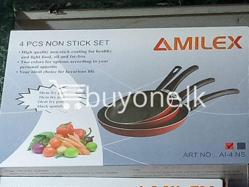 amilex 4pcs non stick set for healthy and light food home and kitchen special best offer buy one lk sri lanka 99501 510x383 - Amilex 4Pcs Non Stick Set For Healthy and Light Food