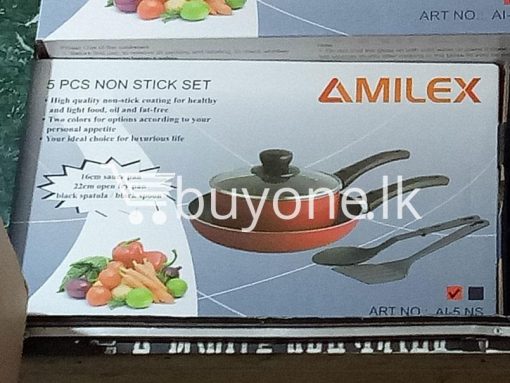 amilex 5pcs non stick set for healthy and light food home and kitchen special best offer buy one lk sri lanka 99504 510x383 - Amilex 5Pcs Non Stick Set For Healthy and Light Food