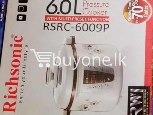 richsonic enrich your lifestyle 6 litre pressure cooker with multi preset function home and kitchen special best offer buy one lk sri lanka 99425 510x383 - Richsonic Enrich your lifestyle 6 Litre Pressure Cooker with Multi Preset Function