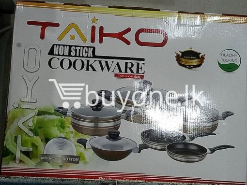 taiko non stick cookware 10pcs full set induction bottom healthy cooking home and kitchen special best offer buy one lk sri lanka 99441 510x383 - Taiko Non Stick Cookware 10pcs Full Set Induction Bottom Healthy Cooking