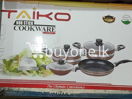 taiko non stick cookware 7pcs full set induction bottom healthy cooking home and kitchen special best offer buy one lk sri lanka 99435 510x383 - Taiko Non Stick Cookware 7pcs Full Set Induction Bottom Healthy Cooking