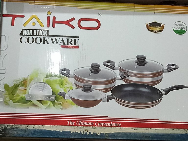 Best Deal Taiko Non Stick Cookware 7pcs Full Set Induction Bottom Healthy Cooking BuyOne.lk