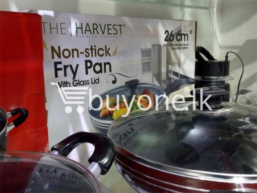the harvest premium homeware 26cm non stick fry pan with glass lid home and kitchen special best offer buy one lk sri lanka 99594 510x383 - The Harvest Premium Homeware-26cm Non Stick Fry Pan with Glass Lid