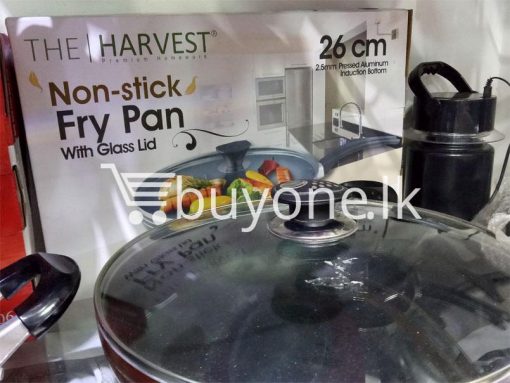 the harvest premium homeware 26cm non stick fry pan with glass lid home and kitchen special best offer buy one lk sri lanka 99595 510x383 - The Harvest Premium Homeware-26cm Non Stick Fry Pan with Glass Lid