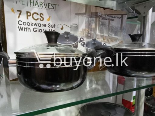 the harvest premium homeware 7pcs cookware set with glass lid home and kitchen special best offer buy one lk sri lanka 99574 510x383 - The Harvest Premium Homeware-7pcs Cookware Set with Glass Lid